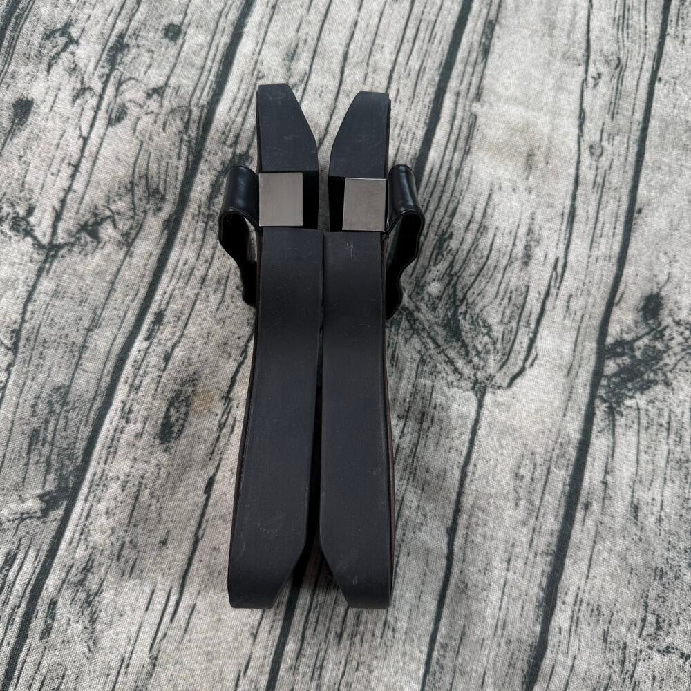 Authentic Gucci Black Leather Platform Slide Sandals Women’s Square Toe Italy - Picture 10 of 13